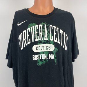 Nike Forever A Boston Celtics Dri Fit T Shirt NBA Basketball Black Size 2XL